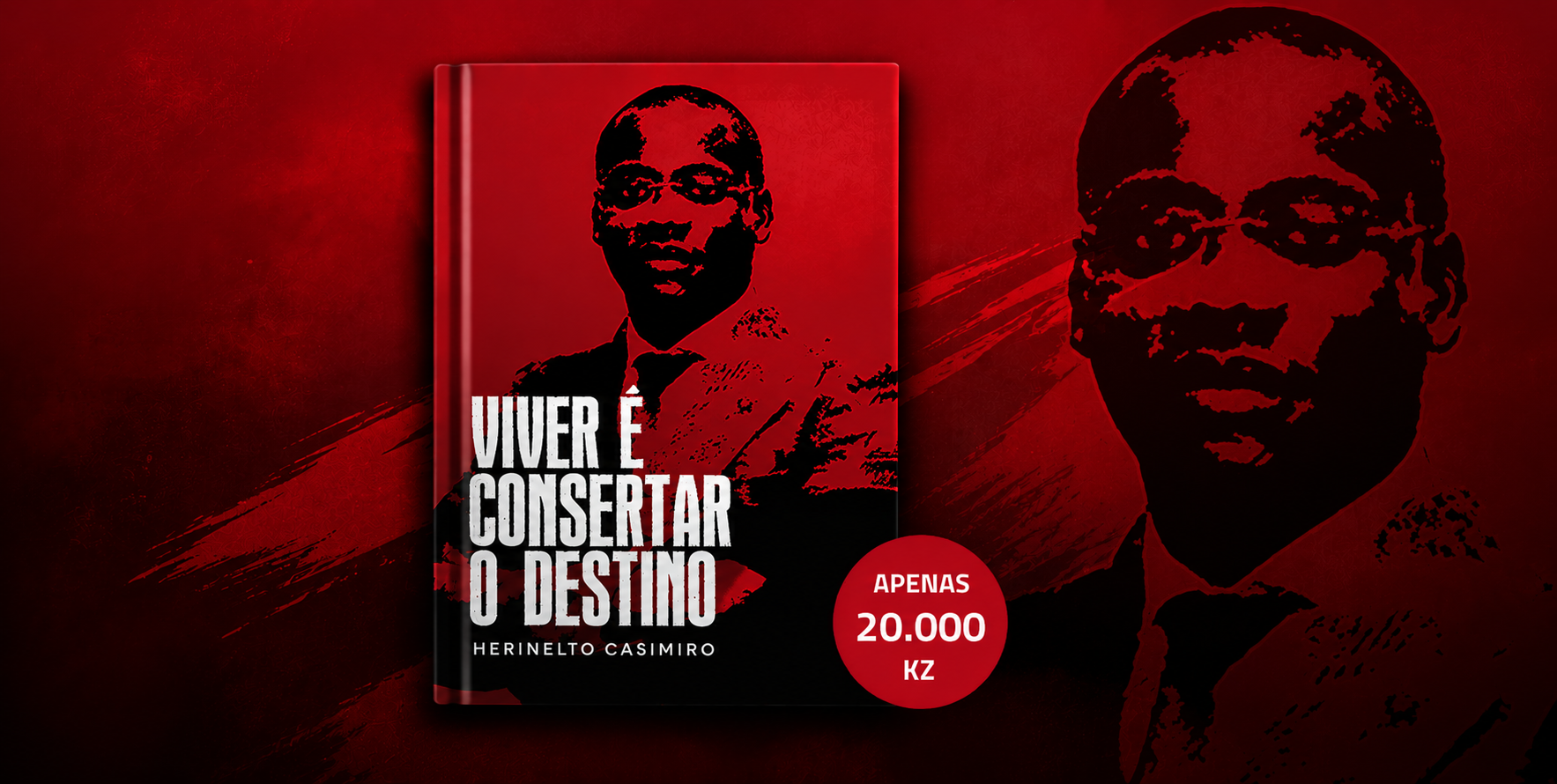 Capa do livro Viver é Consertar o Destino, de Herinelto Casimiro — apenas 20.000 Kz